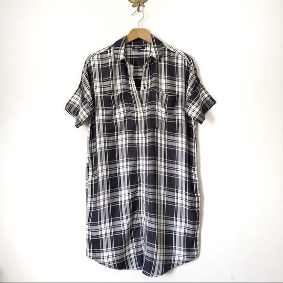 Madewell Gordon Plaid Oversize Shirt Dress XS - Picture 1 of 6